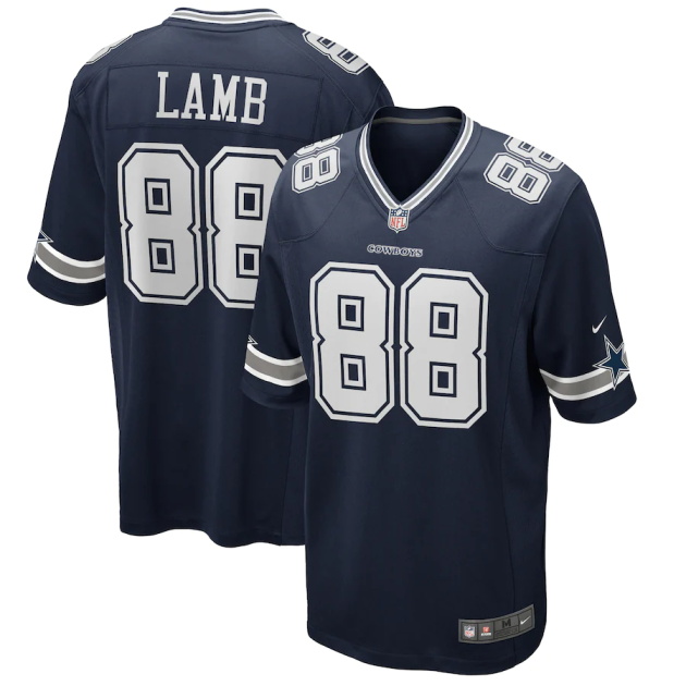 mens nike ceedee lamb navy dallas cowboys game jersey